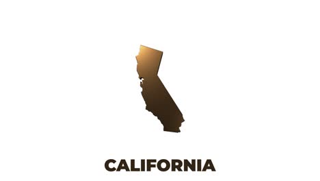 california state of the united states of america. animated 3d gold location marker on the map. easy to use with screen transparency mode on your video.