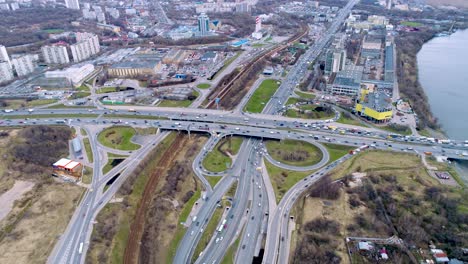 Aerial-view-of-a-freeway-intersection