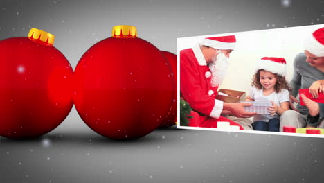 animación de las bolas rojas de navidad