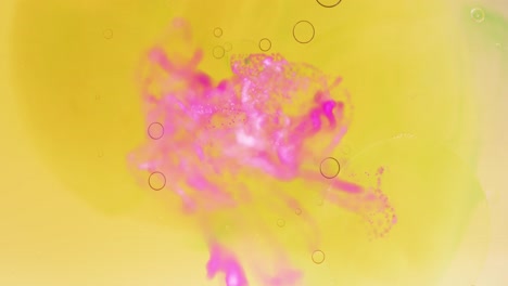 animation of abstract liquid patterned yellow background