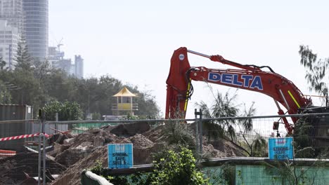 excavator working on a construction site