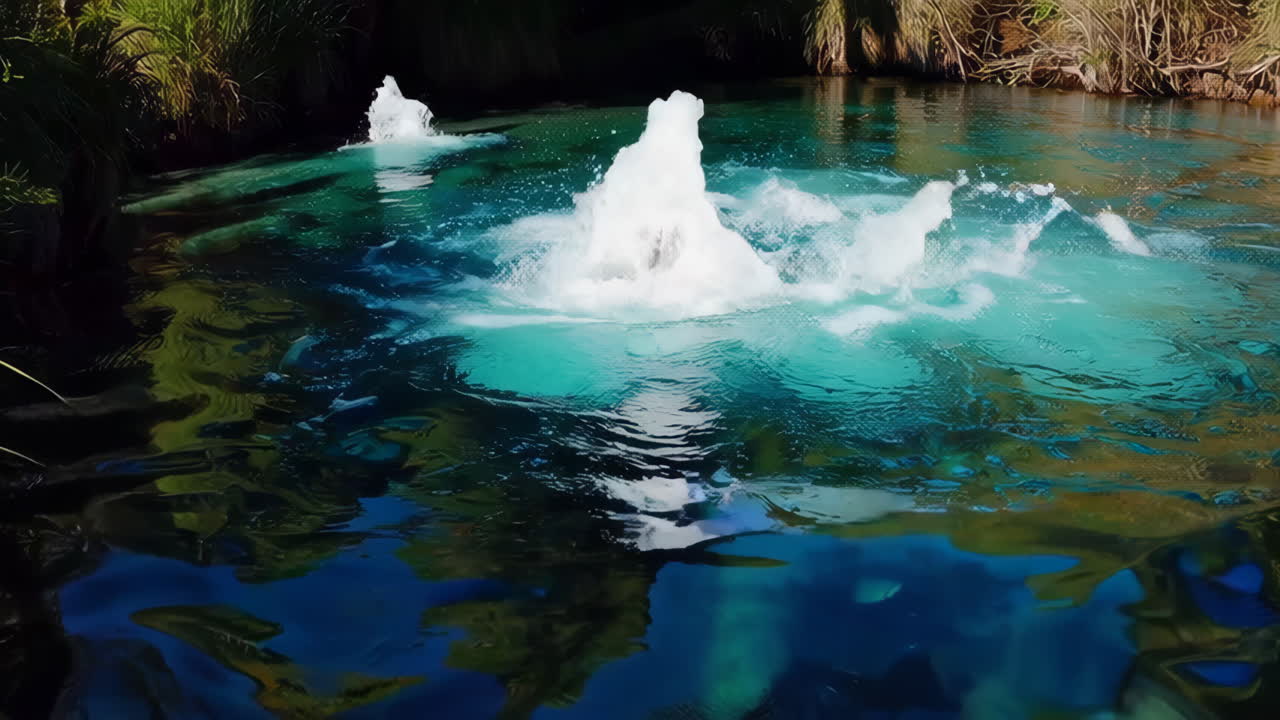 Crystal-Clear Spring with Whirlpools