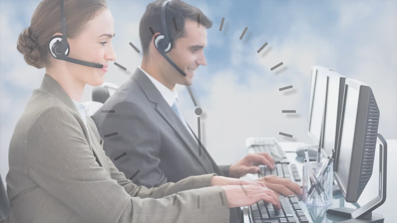 콜센터 에서 일 하는 여자