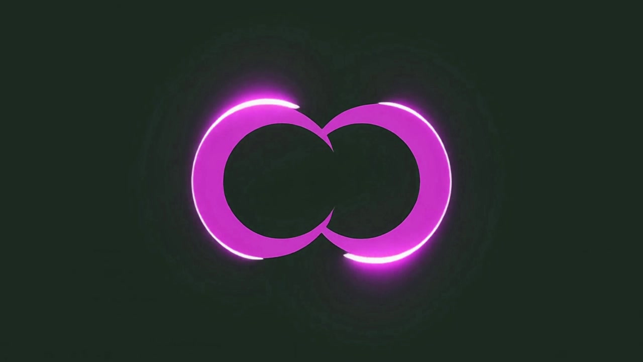 Animated Pink Circles Transforming into Infinity Symbol