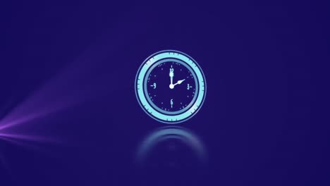 Animación-Del-Reloj-Sobre-Fondo-Azul-Oscuro