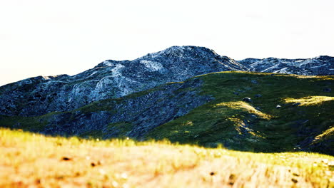 colored mountains at summer sunset