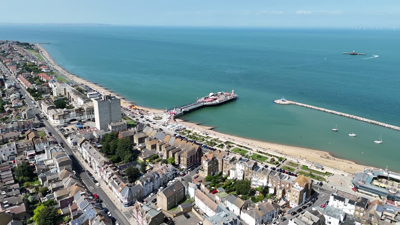 Herne Bay seaside town Kent UK drone,aerial