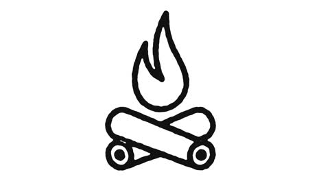 imágenes de animación de icono de fuego de campamento y canal alfa