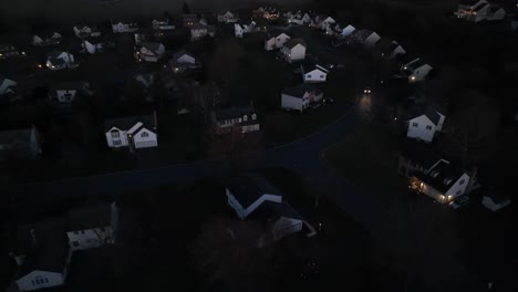 american neighborhood at night