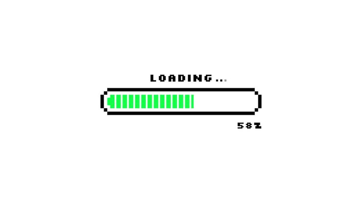 Pixel Art Loading Bar Animation with Percentage Progress