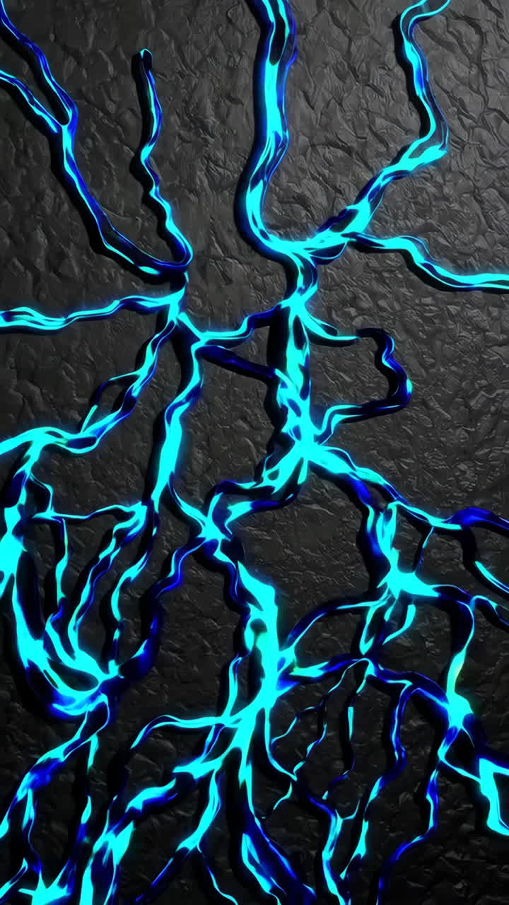 Abstract Glowing Blue Veins on Dark Background