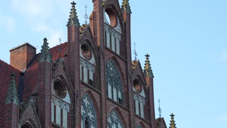 Medieval Castle with detailed architecture and spires, in Malbork Poland.