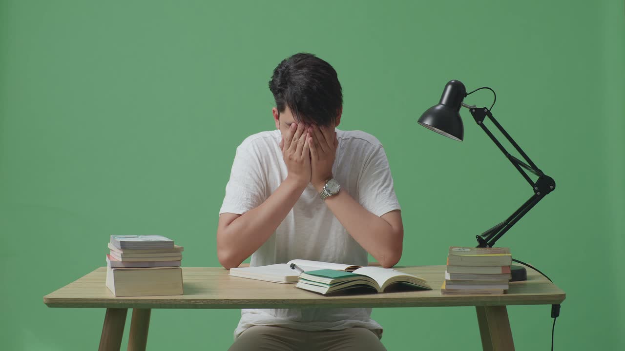 밤 늦게 공부하는 학생