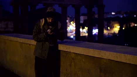happy and lonely homeless in the night counts alms