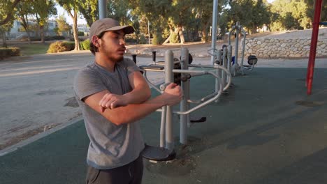 young athlete performing workout warm up