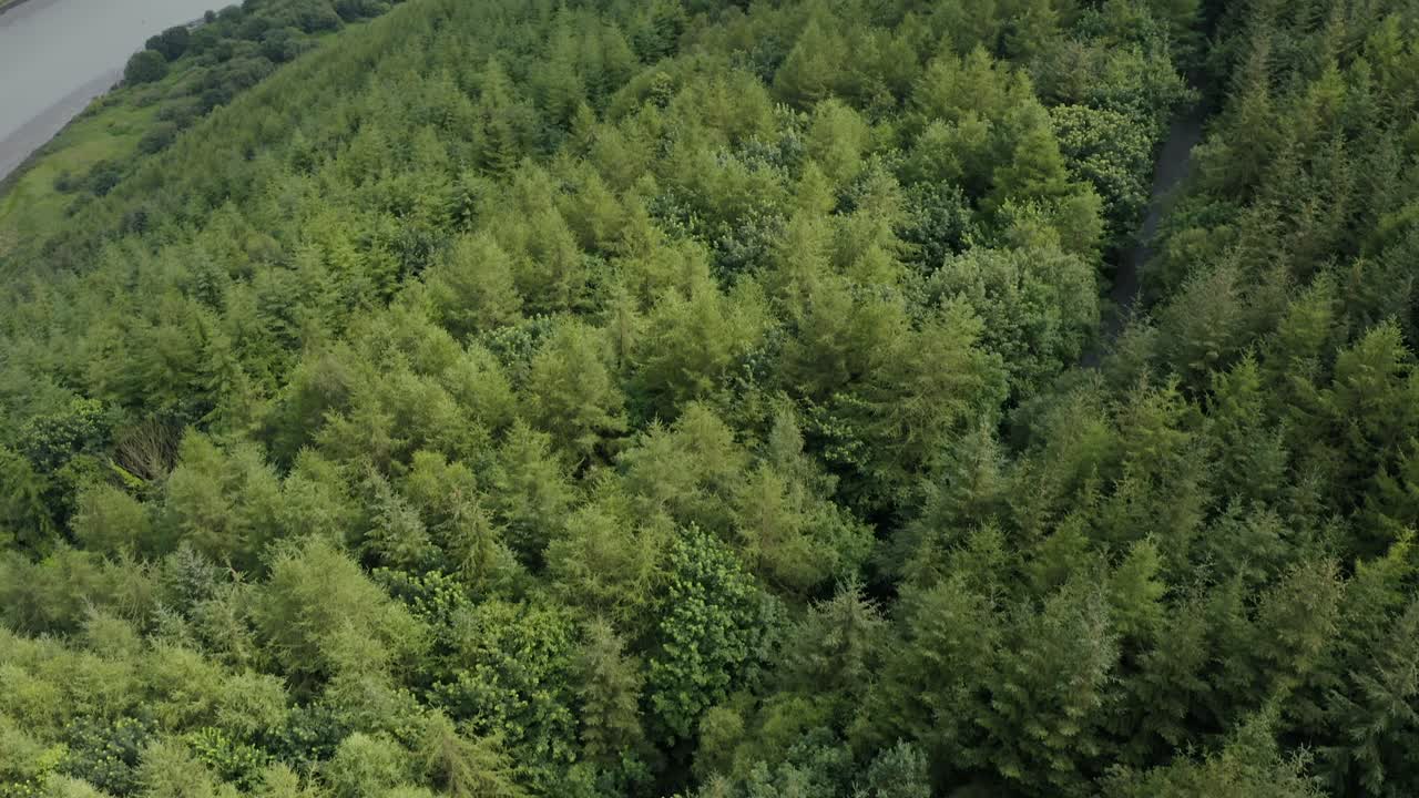 imágenes aéreas revelan imágenes de 4k de la frontera irlandesa con irlanda del norte, a la izquierda está warrenpoint