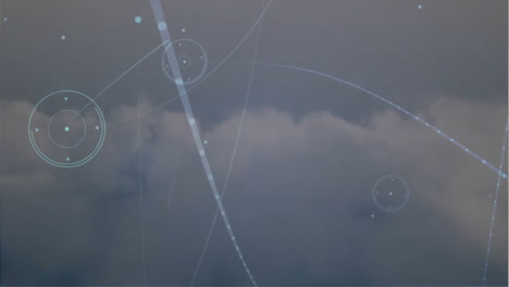 Animation-Eines-Netzwerks-Von-Verbindungen-über-Wolken