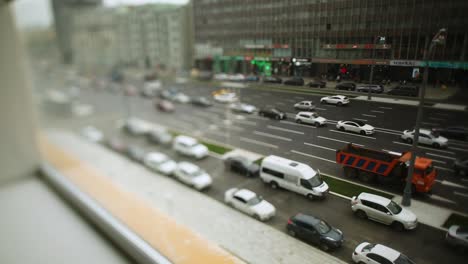 city street view from a window