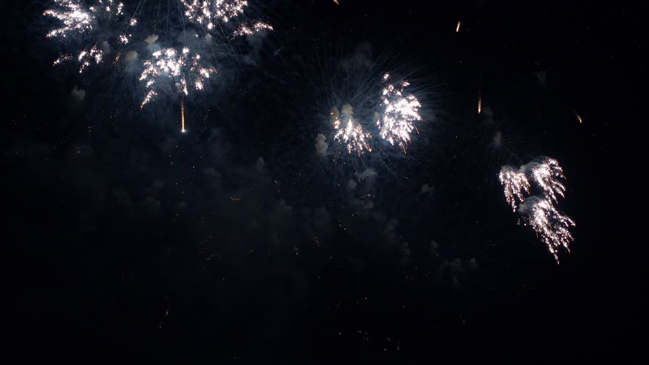 Beautiful colourful fire work display at night for celebration in festival