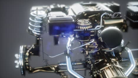 detailed car engine and other parts