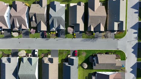 aerial side track view of the buildings in the usa