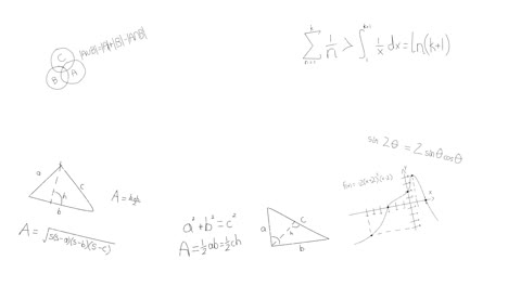 mathematical formulae handwritten on white background