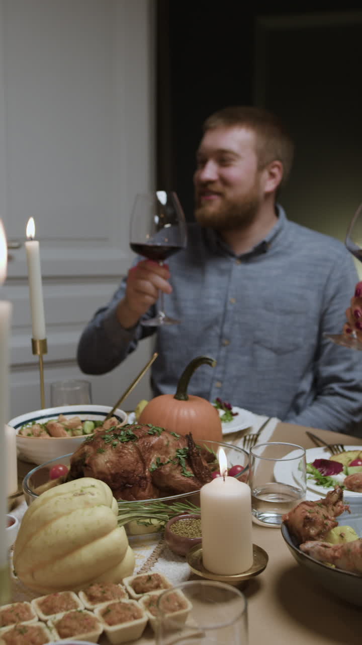 Friends and Family Gather for Thanksgiving Dinner