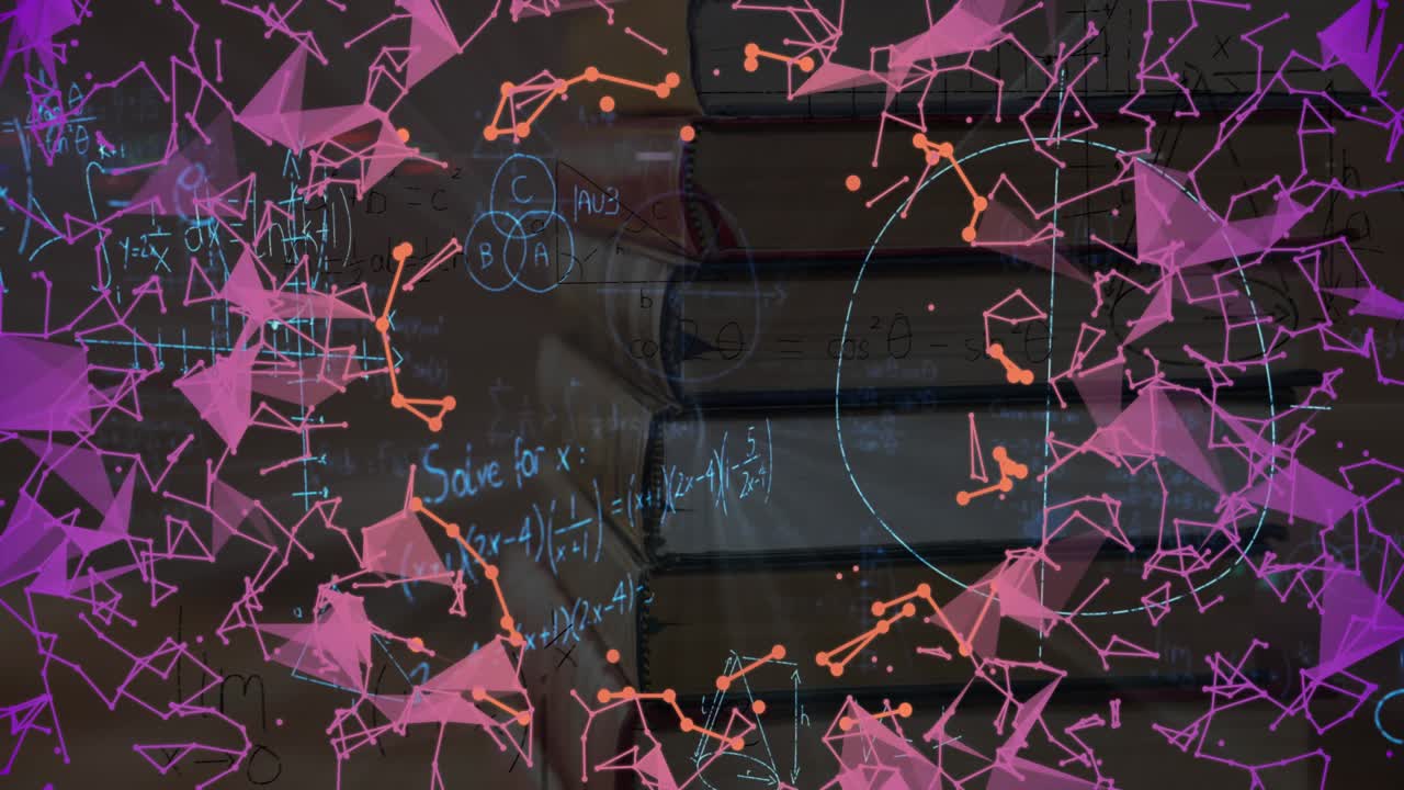 Animazione di equazioni matematiche e forme su libri