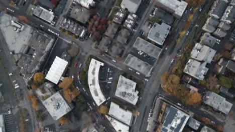 top-down shot overhead the residential communities in downtown seattle