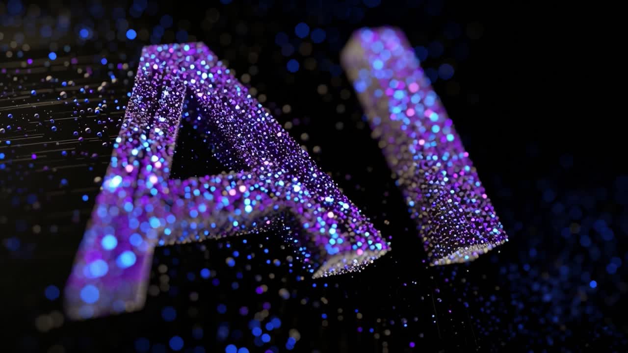 Glittering Exploration of Artificial Intelligence: A Visual Journey Through Sparkling Letters Signifying the Role of AI in Modern Technology and Innovation