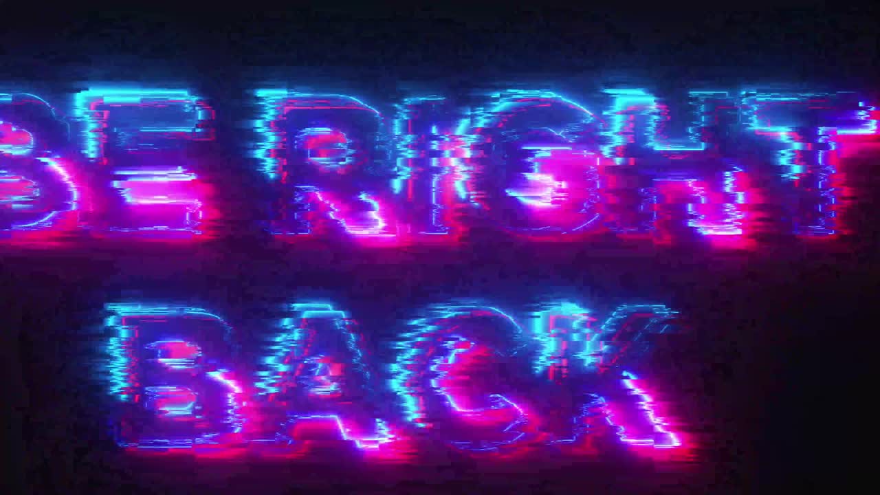 Neon sign with the text Be Right Back