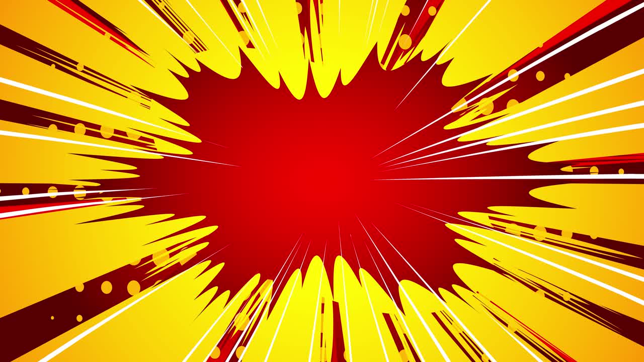 4k 애니메이션 빨간색과 노란색 만화 책 배경 영상