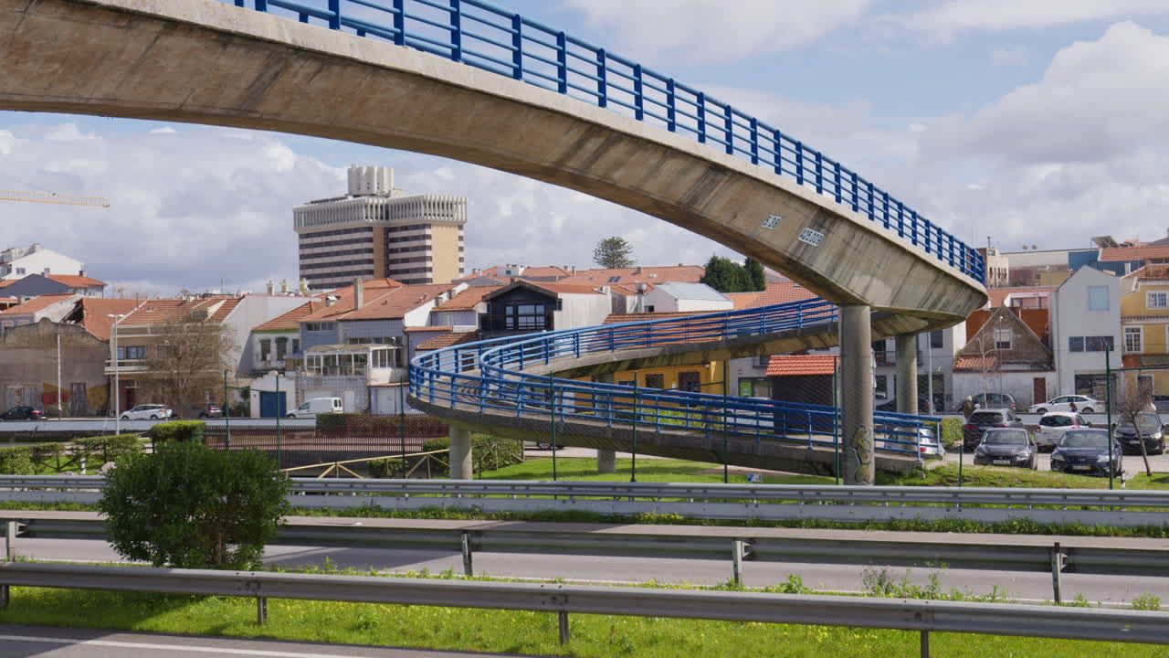 Overpass Bridge In Aveiro, Portugal - Static Shot