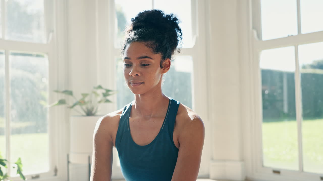 Woman, yoga and stretching body for fitness