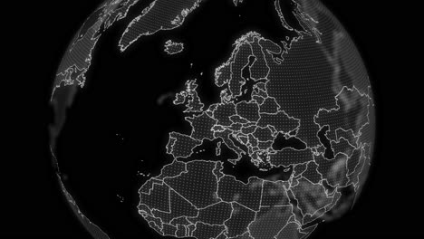 suiza país alfa para la edición de datos tecnología de análisis globo giratorio, video cinematográfico muestra un globo digital giratorio, haciendo zoom en suiza país alfa para la edición de plantilla