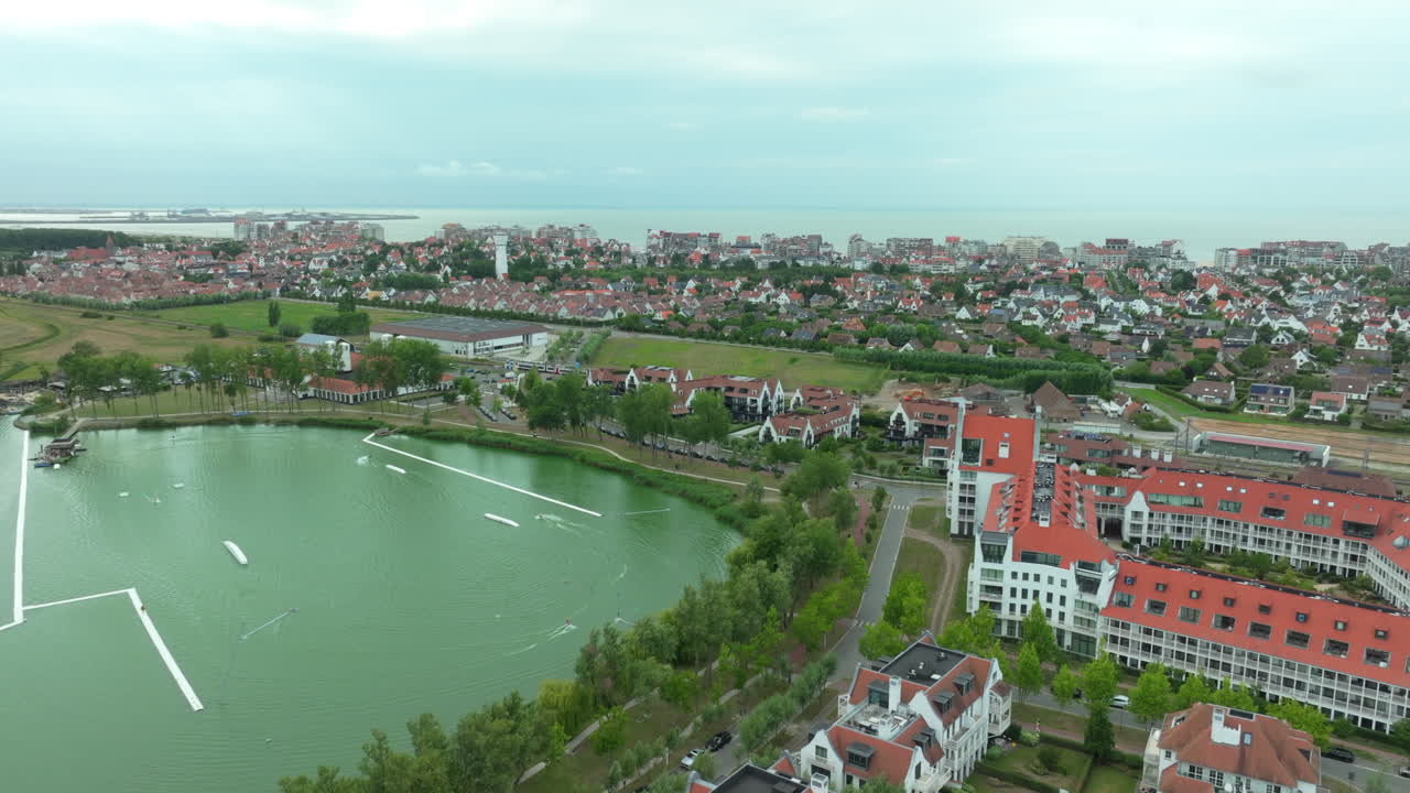 Aerial View of Duinenwater and Duinbergen Knokke Seaside City