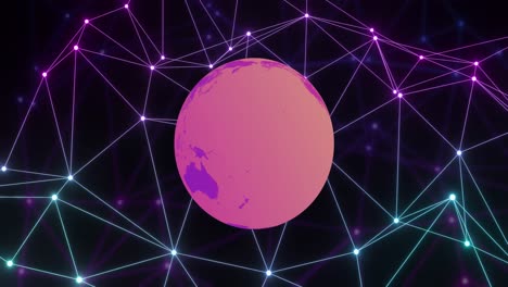 animación del globo con una red de conexiones