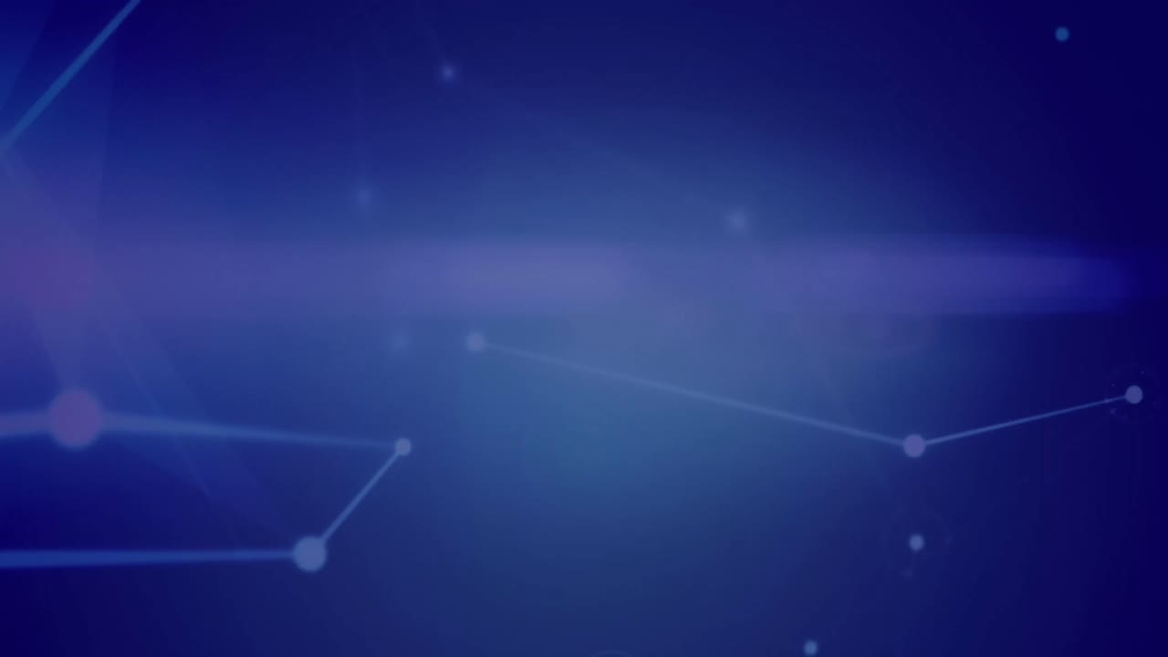 una animación digital de una red de conexiones contra un fondo azul