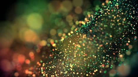 multicolored particles in liquid float and glisten. 4k 3d advection background with glittering particles, depth of field and bokeh isolated on black. luma matte to cut out particles. 6