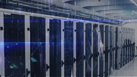 animation of networks of connections and data processing over computer servers