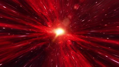 glow red hyperspace tunnel through space time vortex loop background