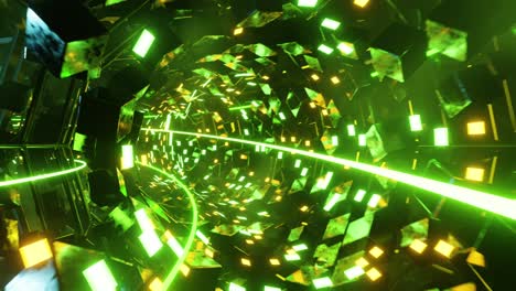 volando dentro de cables de datos verdes. animación en bucle infinito.