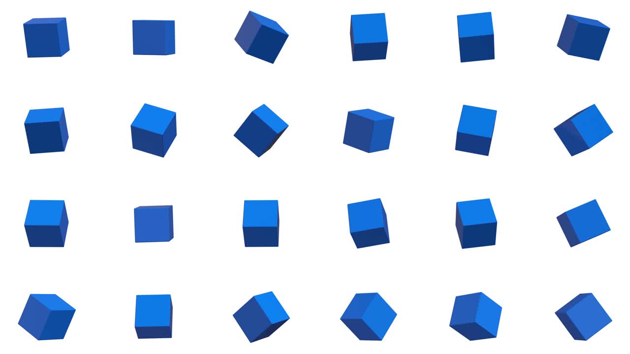 Abstract geometric shapes cubes rotate. Computer generated loop animation. Modern background, seamless motion design for poster cover, branding banner