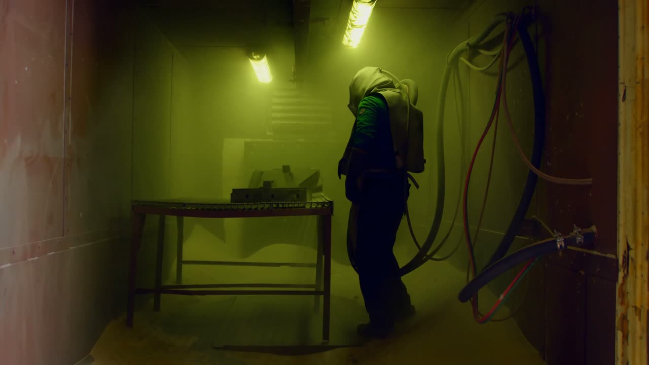 trabajador que trabaja en un taller de fundición 4k