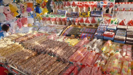 barcelona street food market with fc barcelona souvenirs