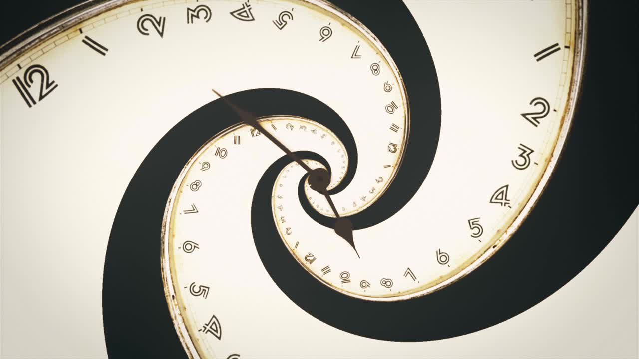 숫자에서 시계의 회전 나선 추상적인 원활한 애니메이션