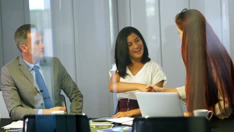 business colleagues shaking hands with each other 4k