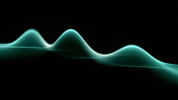 Rappresentazione visiva estetica del movimento fluido e dei modelli d'onda catturati in uno stile minimalista, che evidenzia l'armonia e l'equilibrio tra luce e oscurità attraverso curve e gradienti eleganti