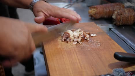 preparing turkish kebab