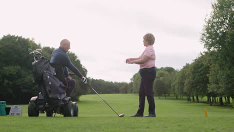 golfing on the green
